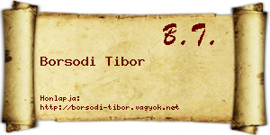 Borsodi Tibor névjegykártya